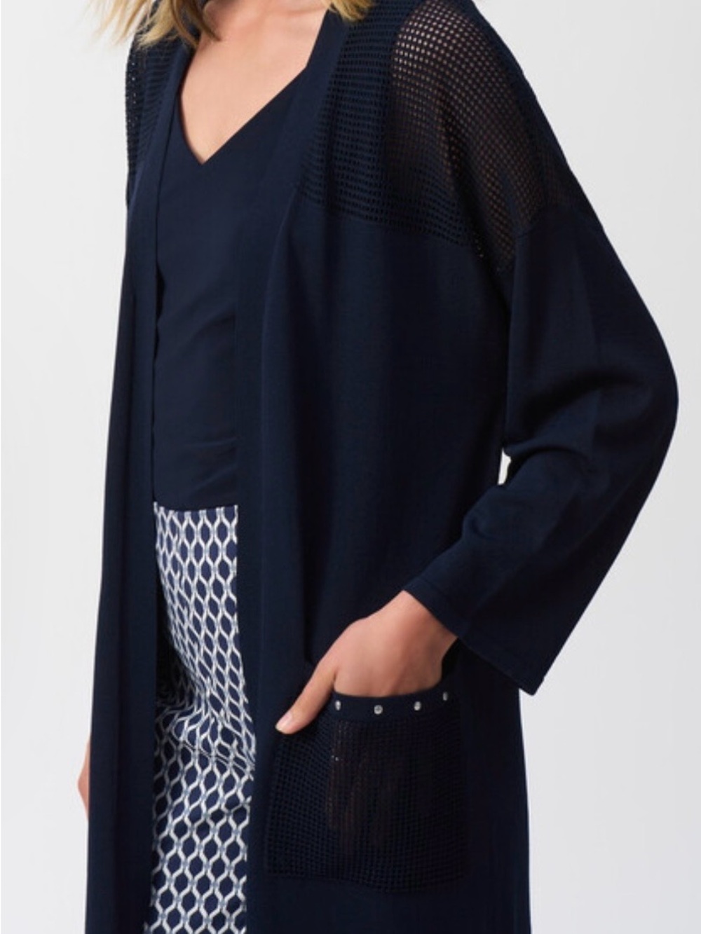Joseph Ribkoff Plus Size Open Long Cardigan - Picture 2 of 13
